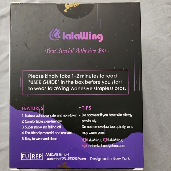 NWT LalaWing Adhesive Bra, Size C, Nude - Picture 4 of 8